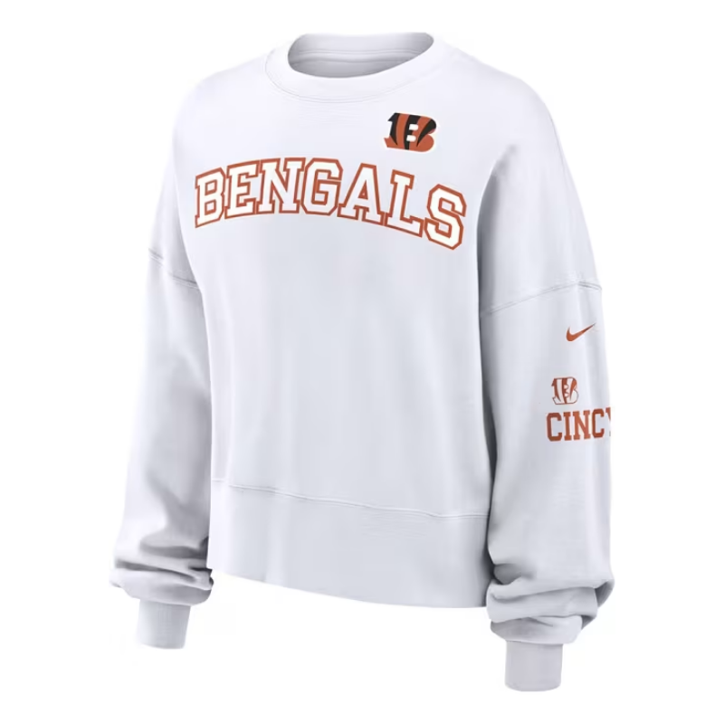 White Oversized Crew Sweatshirt